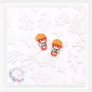 ⋅ POPCORN ⋅ Flatback Resin Embellishments ⋅ Per Pair ⋅