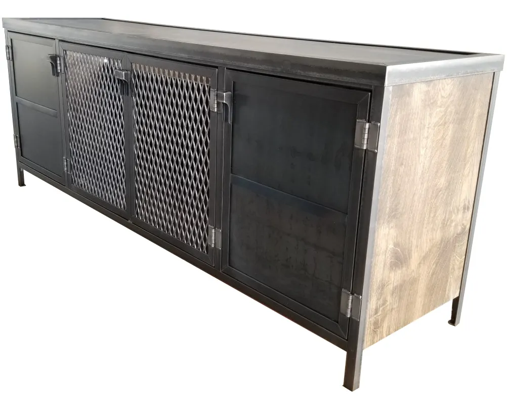 #100E - "The Industrial" – Modern Vintage Industrial Media Console