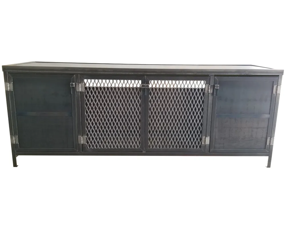 #100E - "The Industrial" – Modern Vintage Industrial Media Console