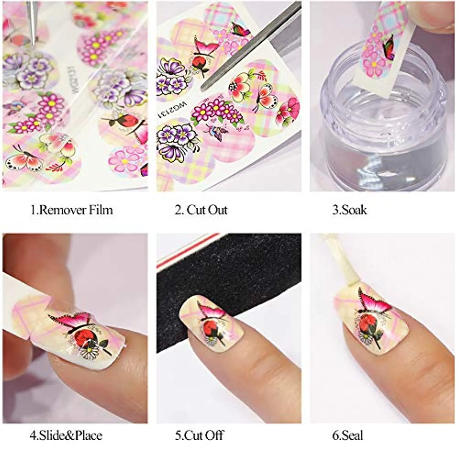 12 Sheets Nail Art Stickers Flower Designs Flowers Leaf Nail Art Decals Nail Stickers for Women Rose Water Transfer with Assorted Floral Leaves Manicure Transfer Tips DIY Decoration(Style 3)