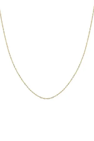 14K Mini Diamond Cut Cable Chain 18"