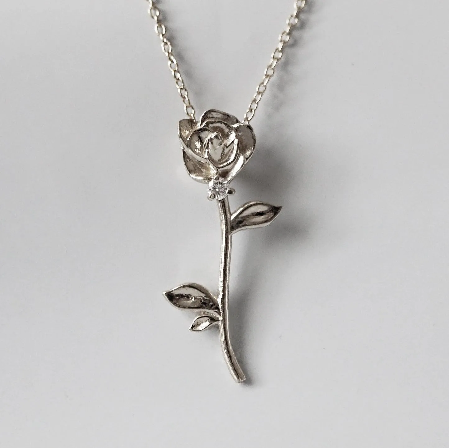 14K Rose Diamond Necklace