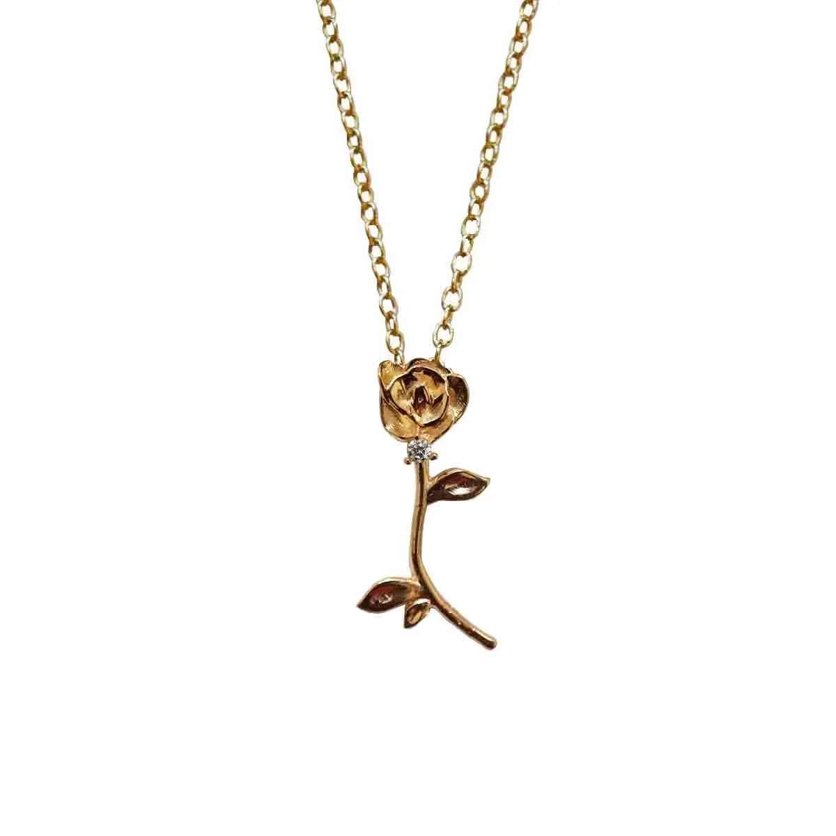 14K Rose Diamond Necklace