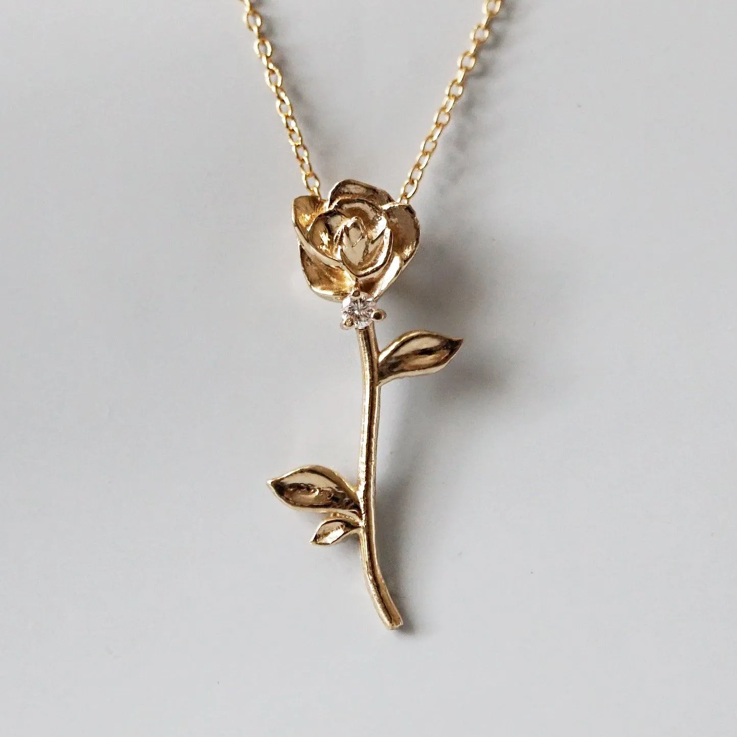14K Rose Diamond Necklace