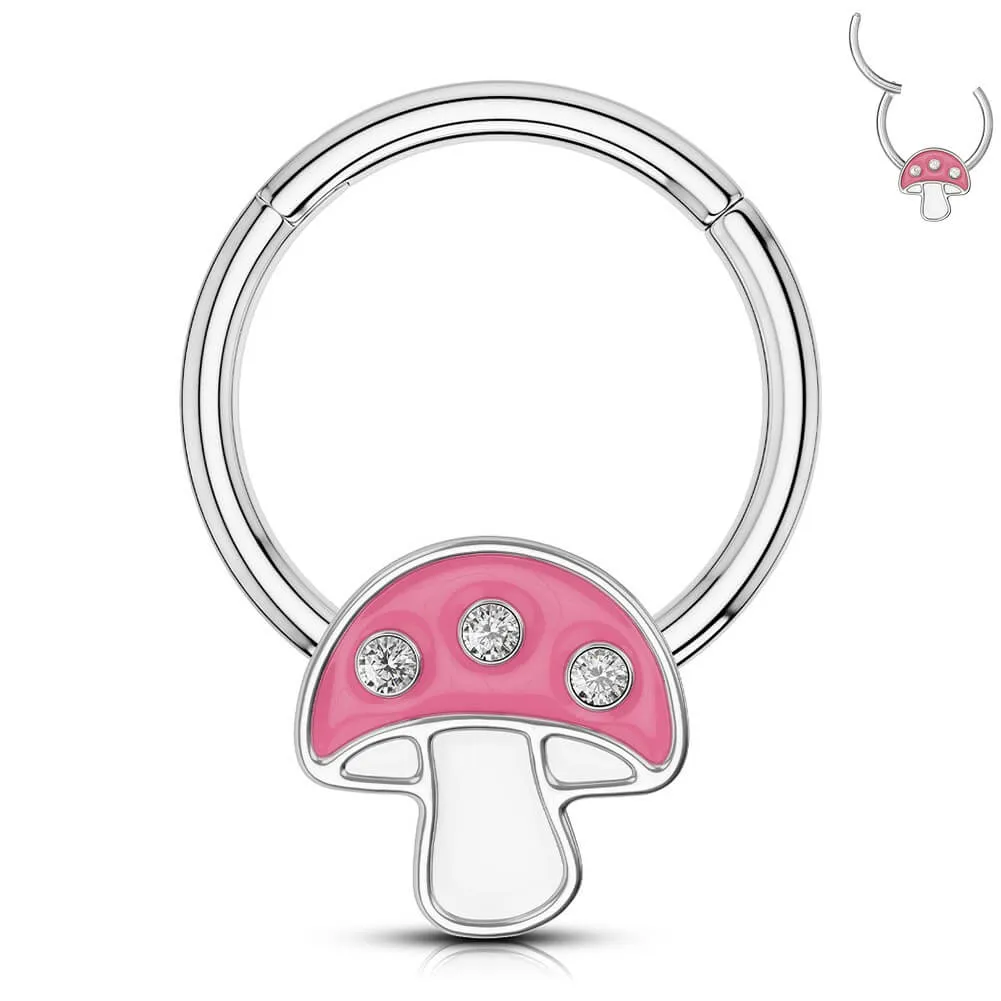 16G 8/10mm Cute Mushroom Septum Ring