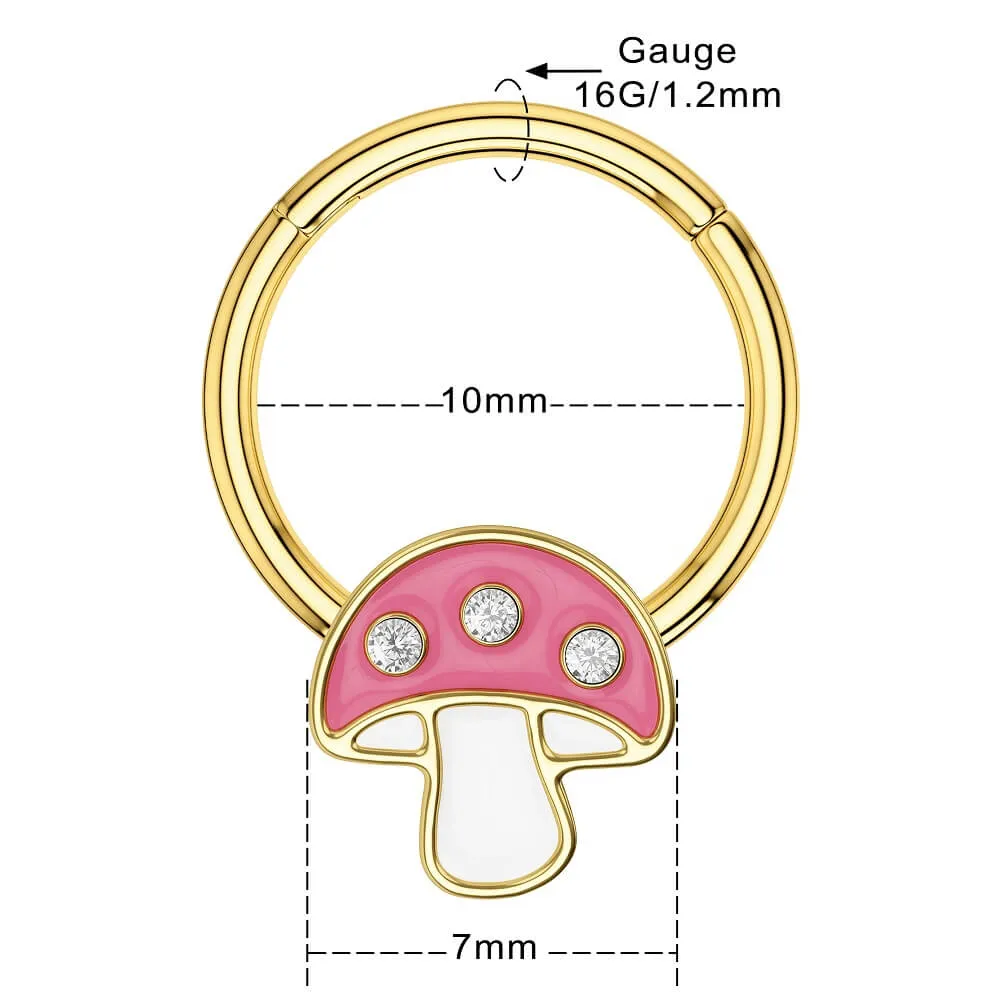 16G 8/10mm Cute Mushroom Septum Ring