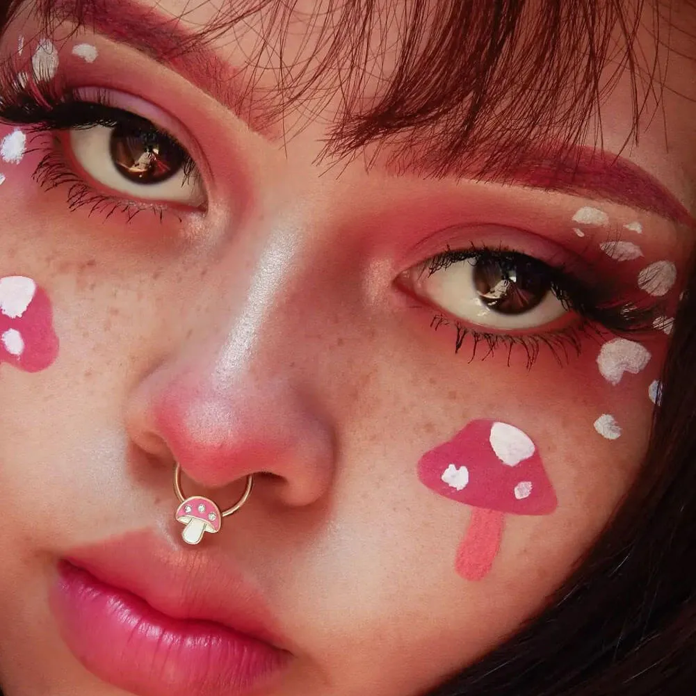 16G 8/10mm Cute Mushroom Septum Ring