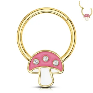 16G 8/10mm Cute Mushroom Septum Ring