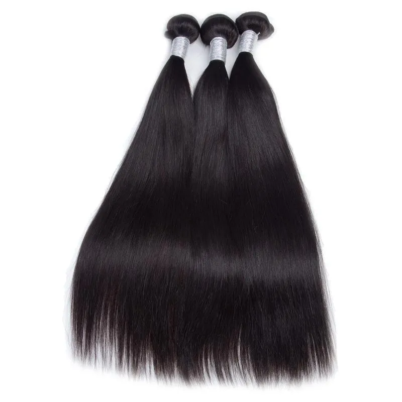 2x6 Closure with Human Hair 3 Bundles India Virgin Hair