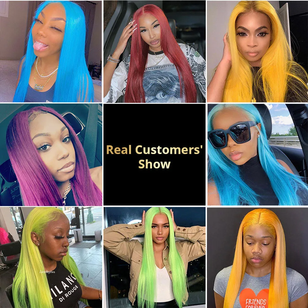 30 34 Inch Blonde Bone Straight Lace Front Human Hair Wig for Women