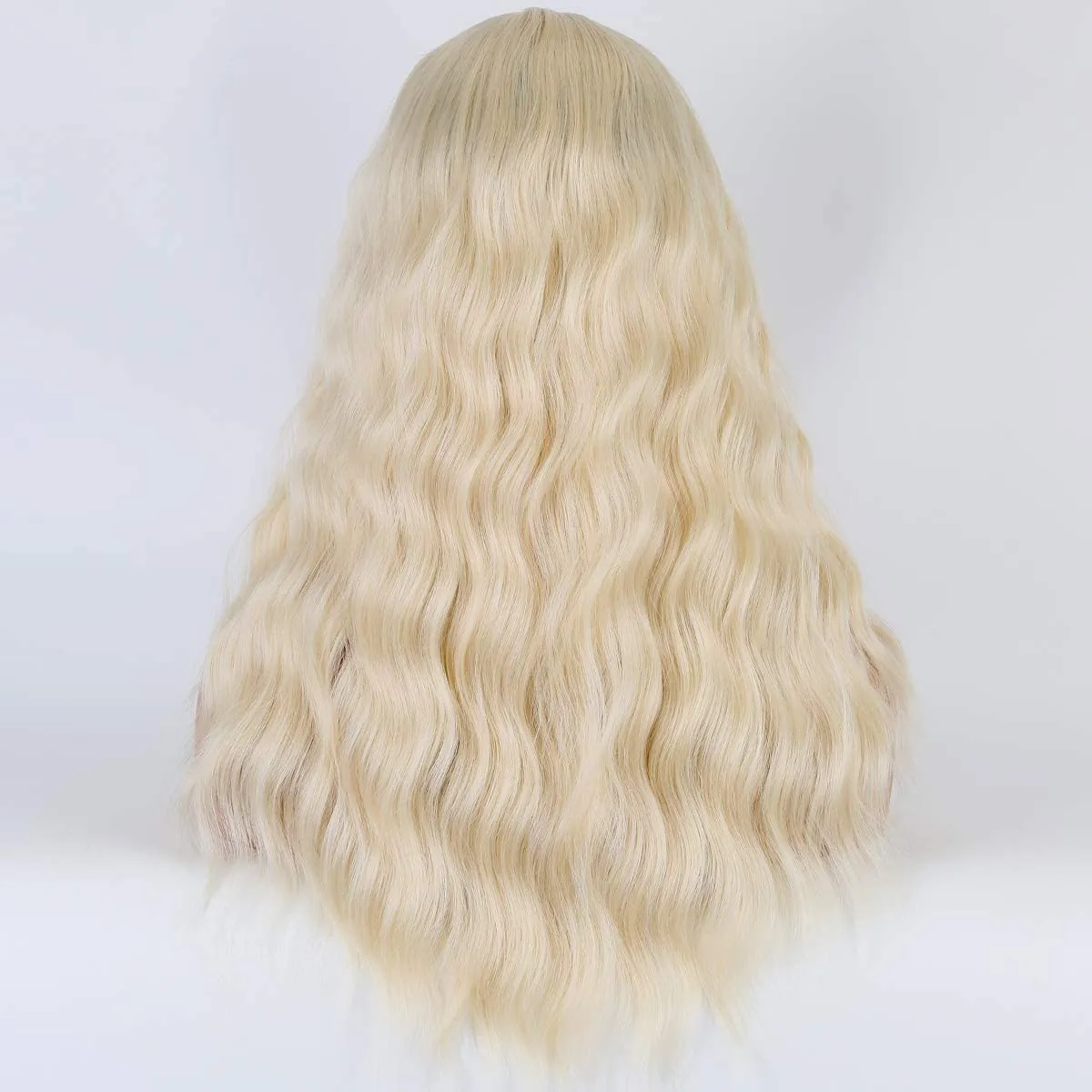 613 Blonde Long Curly Middle Part Wigs