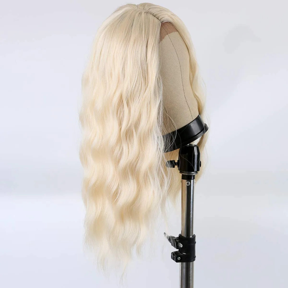 613 Blonde Long Curly Middle Part Wigs