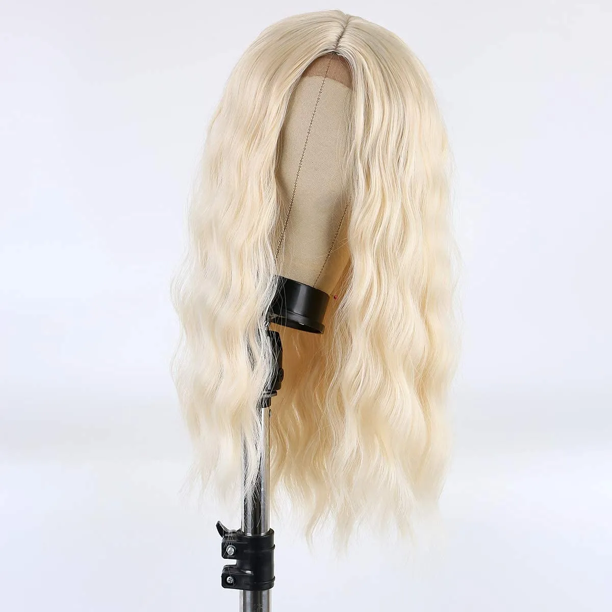 613 Blonde Long Curly Middle Part Wigs