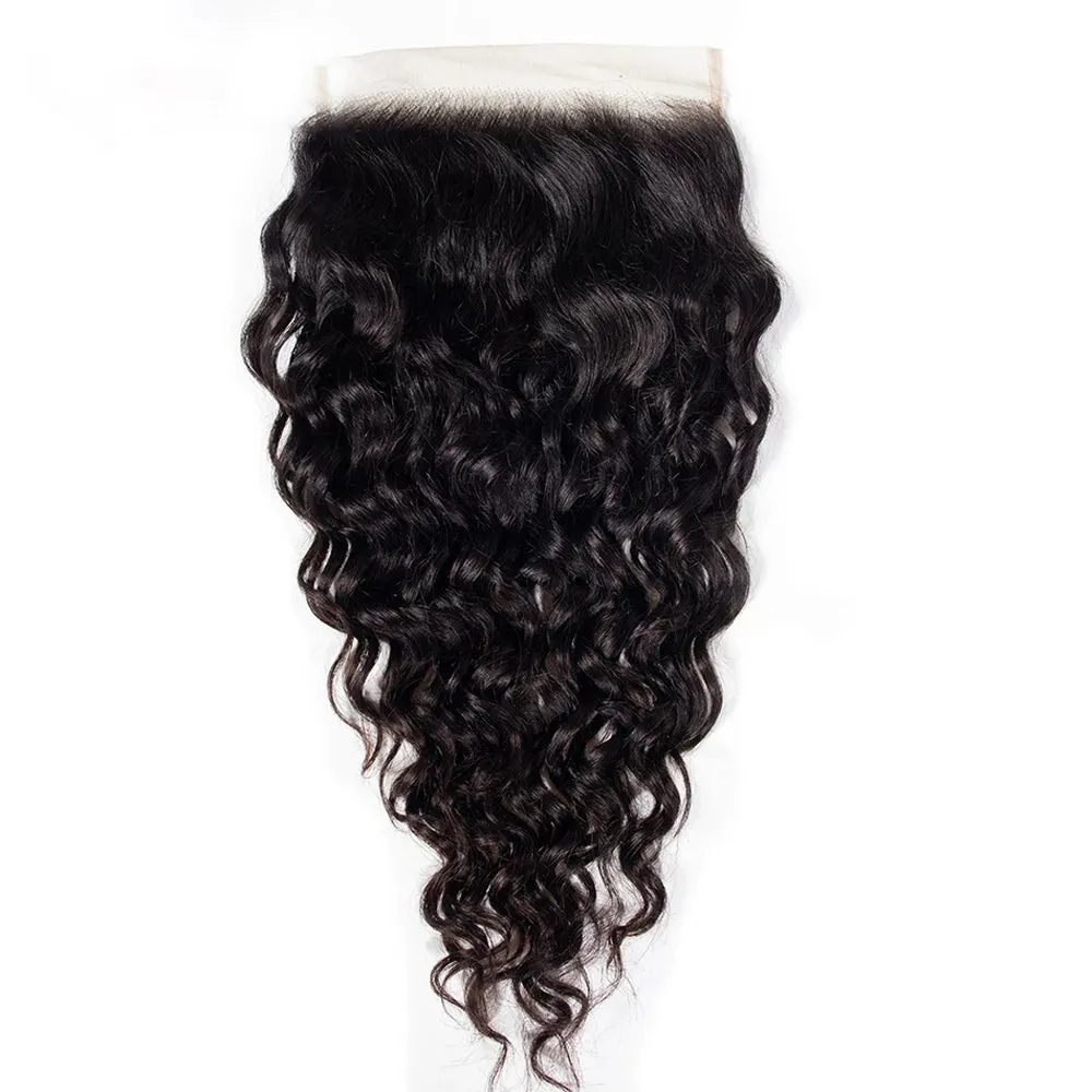 6x6 Closure with 3 Bundles 100% Unprocessed Wet & Wavy Virgin Human Hair