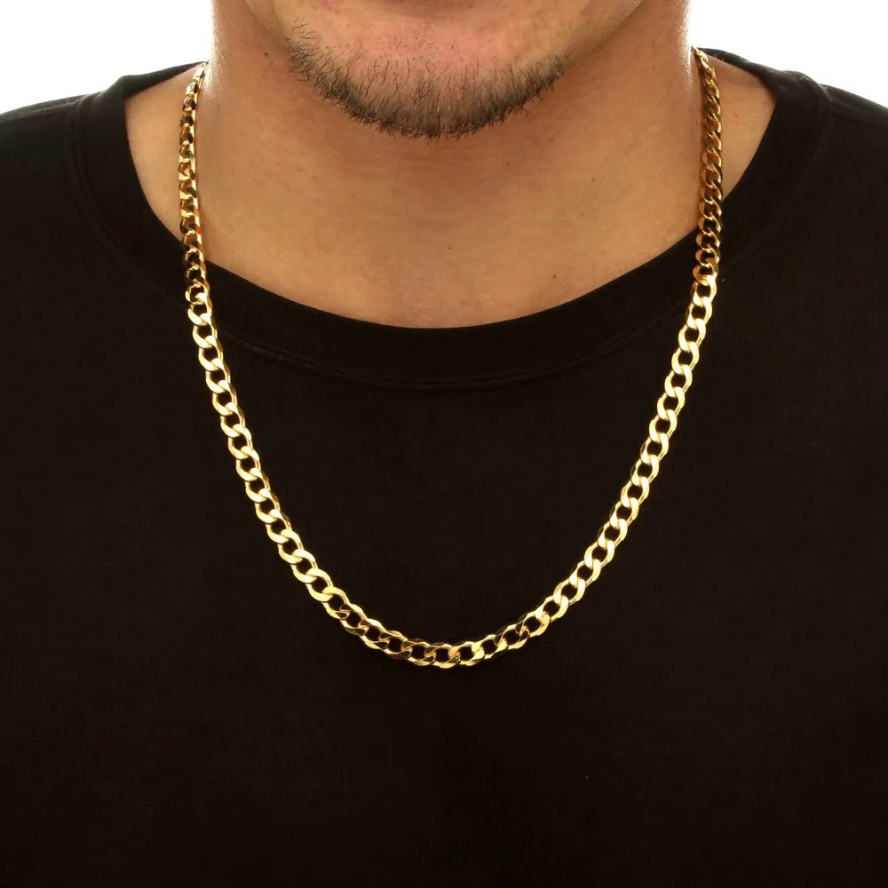 .925 Sterling Silver Curb-Link Chain in 18K Gold