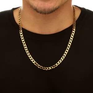 .925 Sterling Silver Curb-Link Chain in 18K Gold