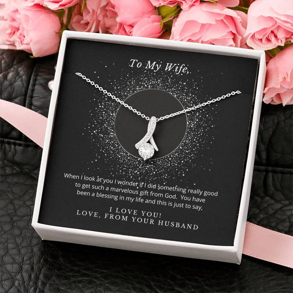 A blessing in my life-Alluring Beauty Solitaire Necklace for Wife