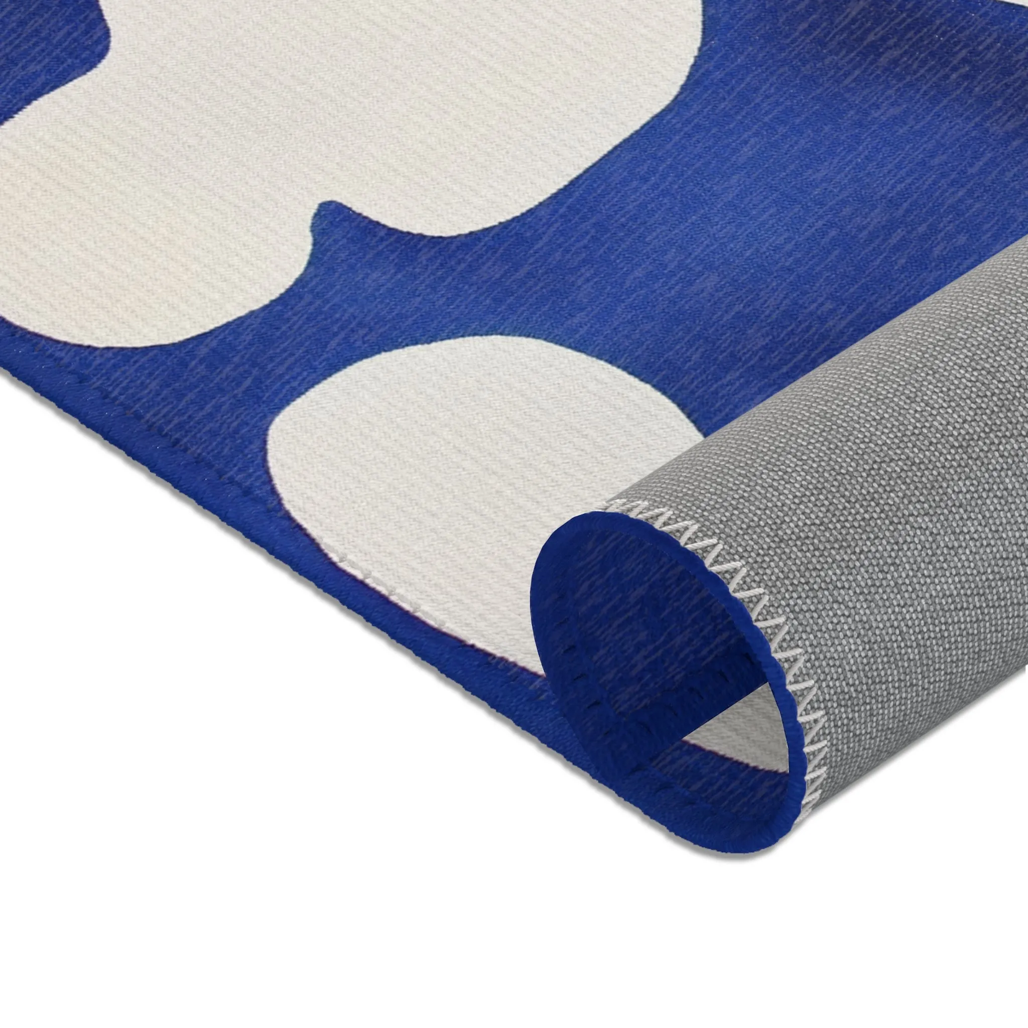 Abstract Blue & White Geometric Rug