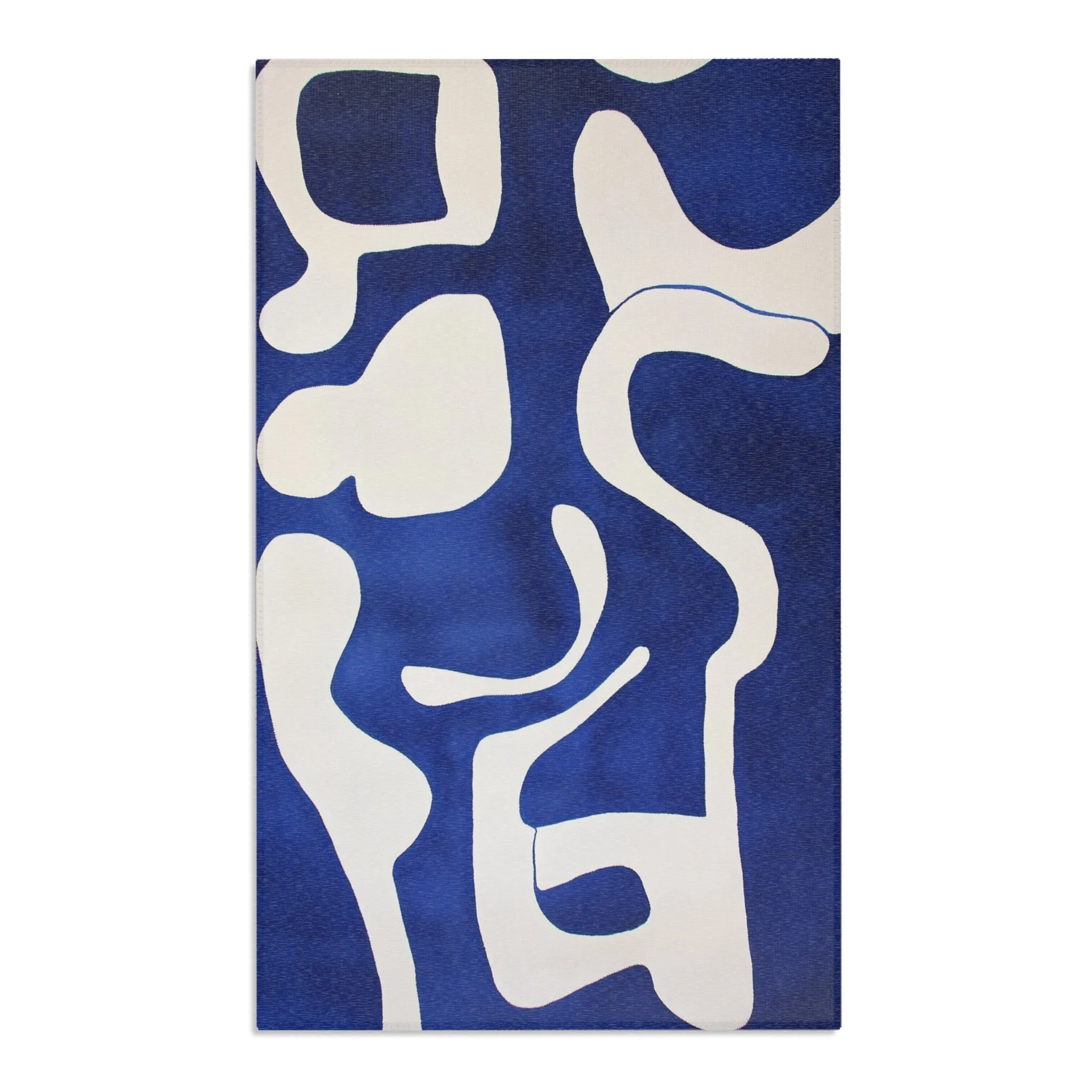 Abstract Blue & White Geometric Rug
