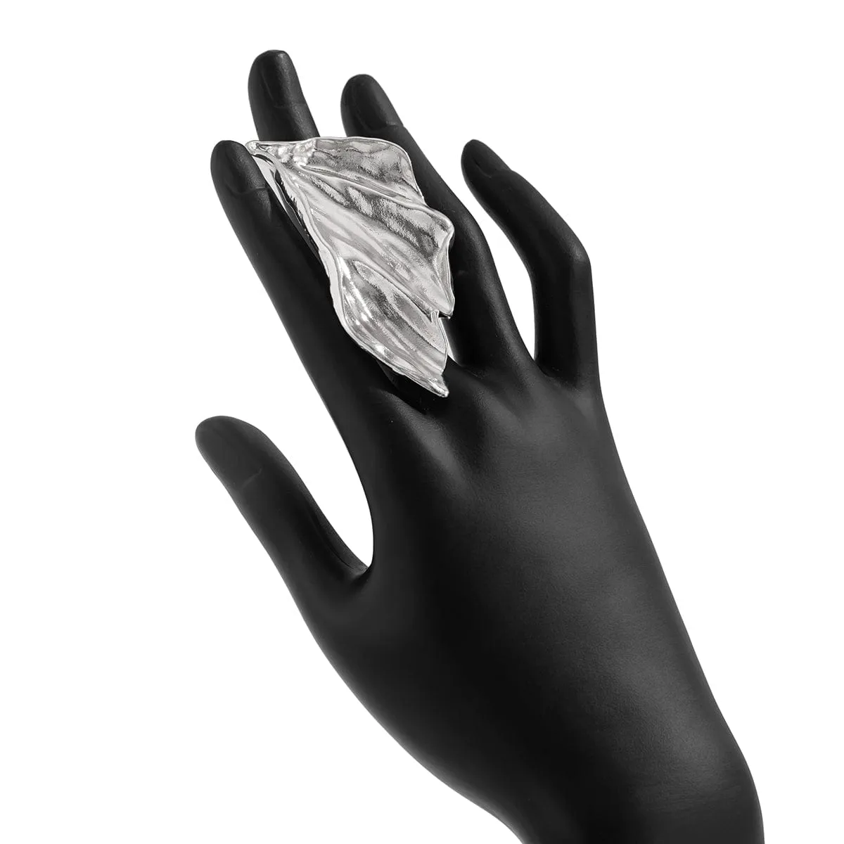 Abstract Chunky Gold Silver Plated Wing Ring