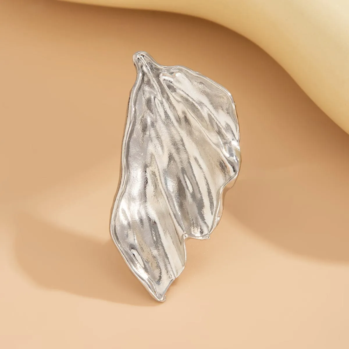 Abstract Chunky Gold Silver Plated Wing Ring