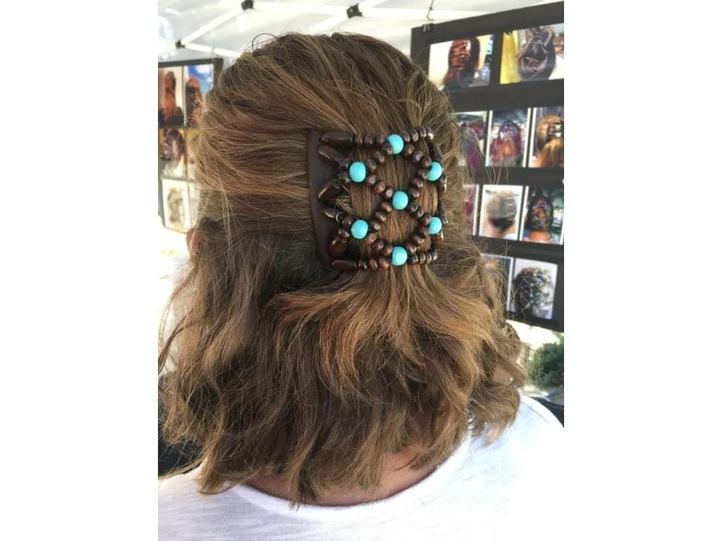 African Butterfly Chameleon Hair Comb - Beada Black 66