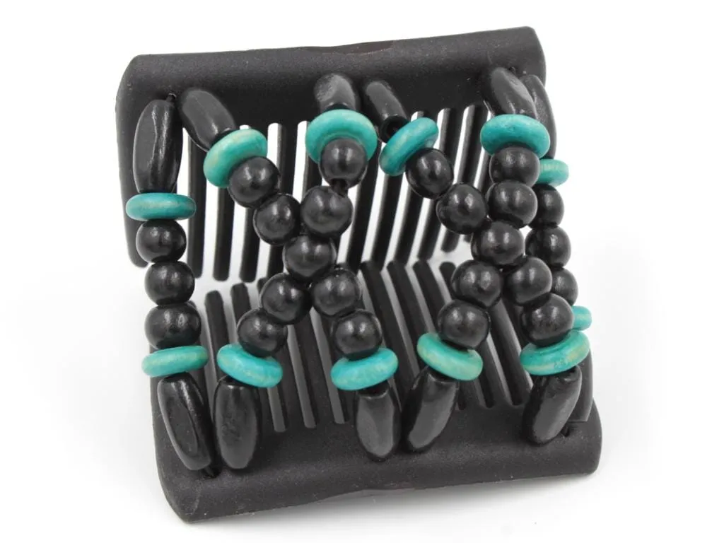 African Butterfly Chameleon Hair Comb - Beada Black 67