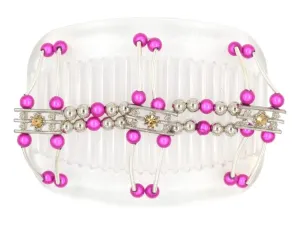 African Butterfly Hair Comb - Flowers Clear 77