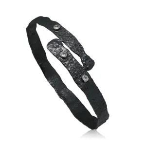 Algae bracelet Black with white topaz