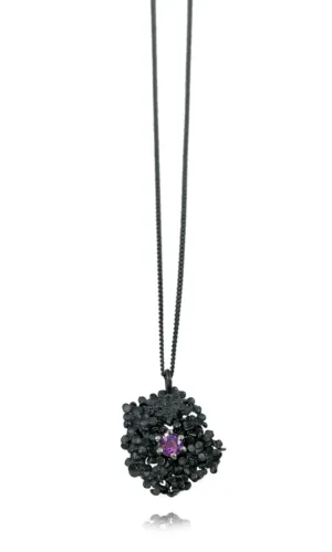 Amaranth Necklace Black with Amethyst