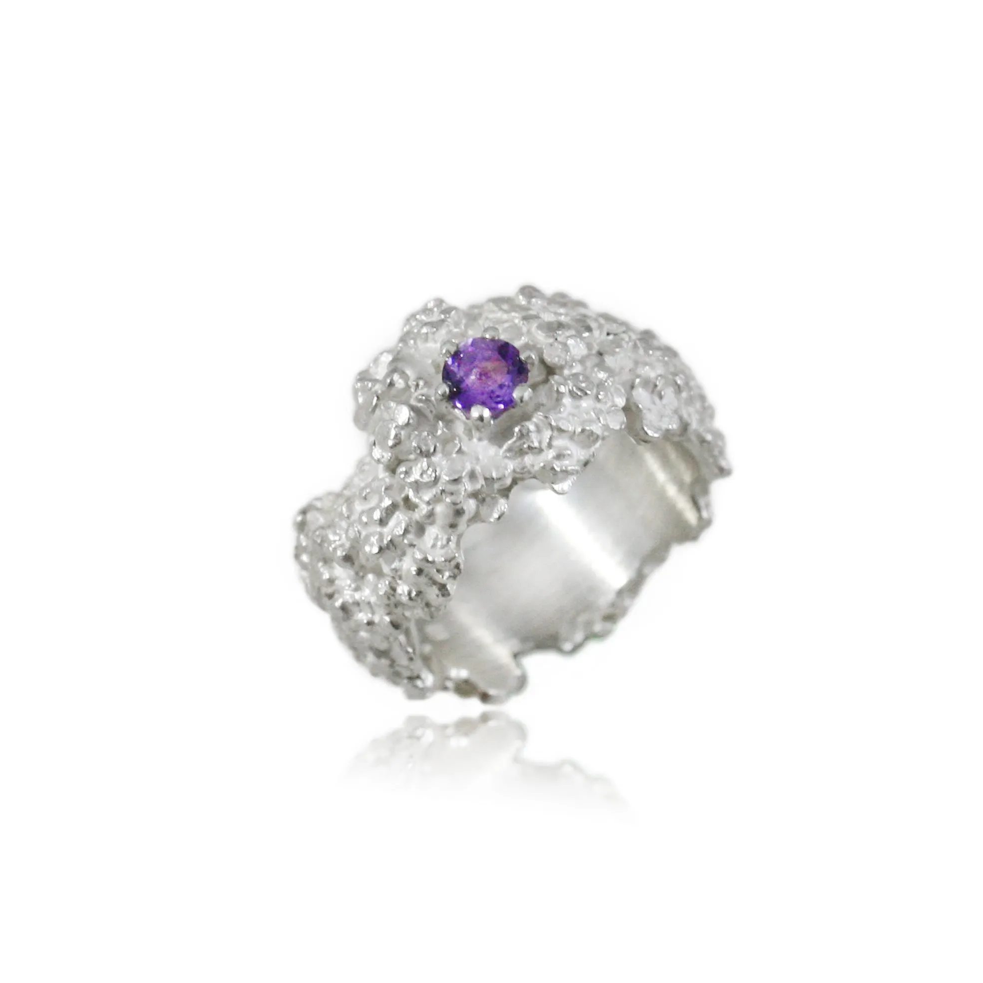 Amaranth Ring Silver with Amethyst