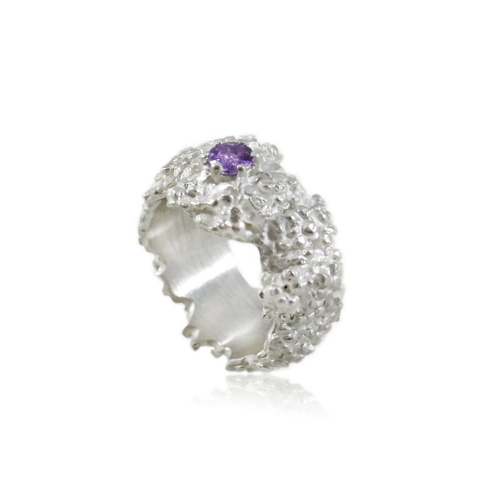 Amaranth Ring Silver with Amethyst