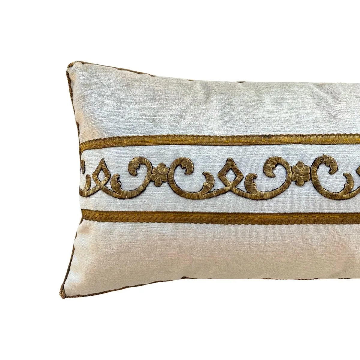 Antique Ottoman Empire Raised Gold Metallic Embroidery (#E082823 | 12 x 25 1/2")