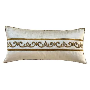 Antique Ottoman Empire Raised Gold Metallic Embroidery (#E082823 | 12 x 25 1/2")