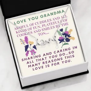 Armful of cuddles-Scripted Love Necklace for Grandma
