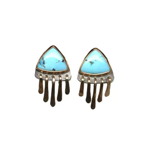 Baby Fringe Studs - Golden Hills Turquoise #7, Mixed Metals
