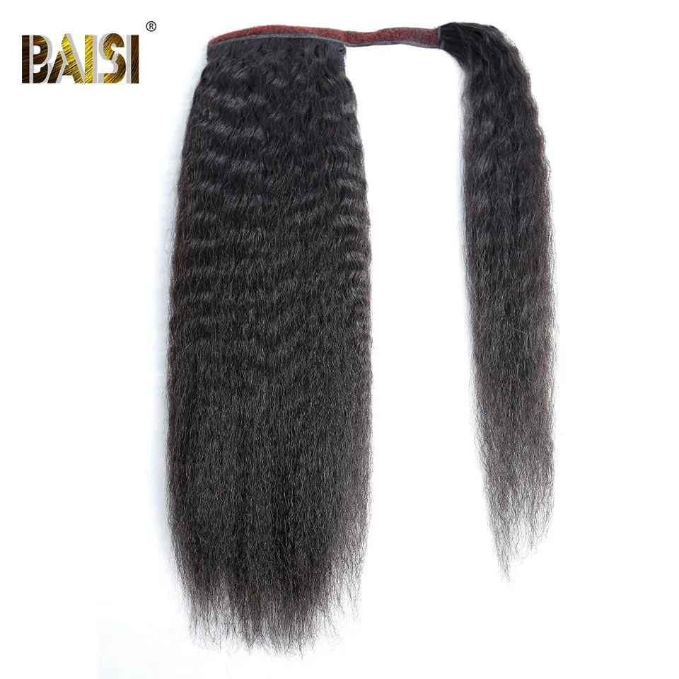 BAISI Ponytail Clip In Human Hair Extensions For Black Women
