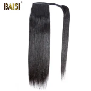 BAISI Ponytail Clip In Human Hair Extensions For Black Women
