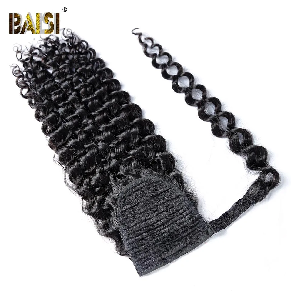 BAISI Ponytail Clip In Human Hair Extensions For Black Women
