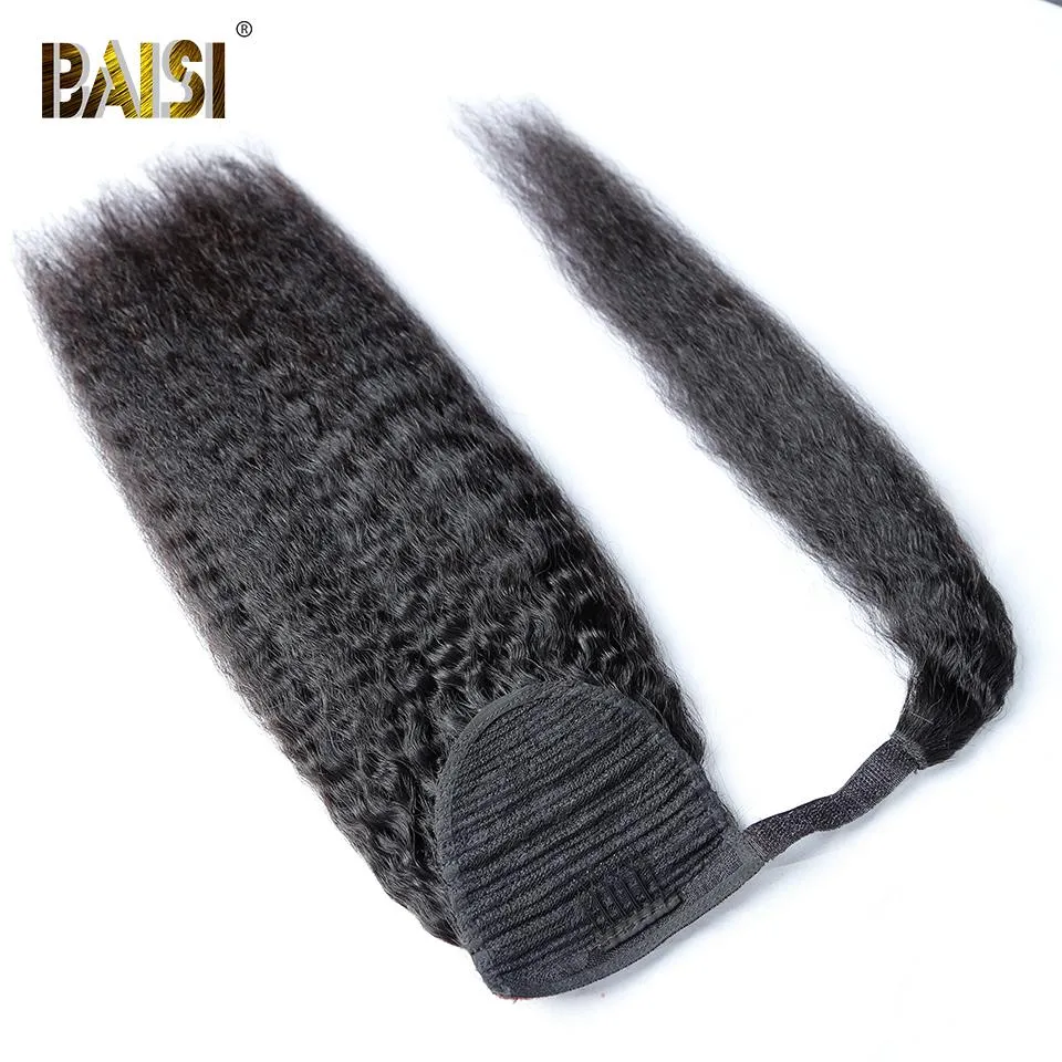 BAISI Ponytail Clip In Human Hair Extensions For Black Women