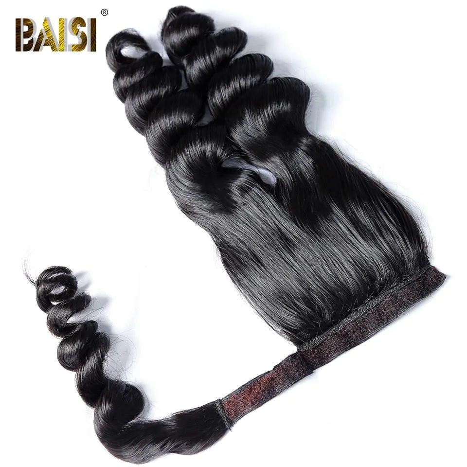 BAISI Ponytail Clip In Human Hair Extensions For Black Women