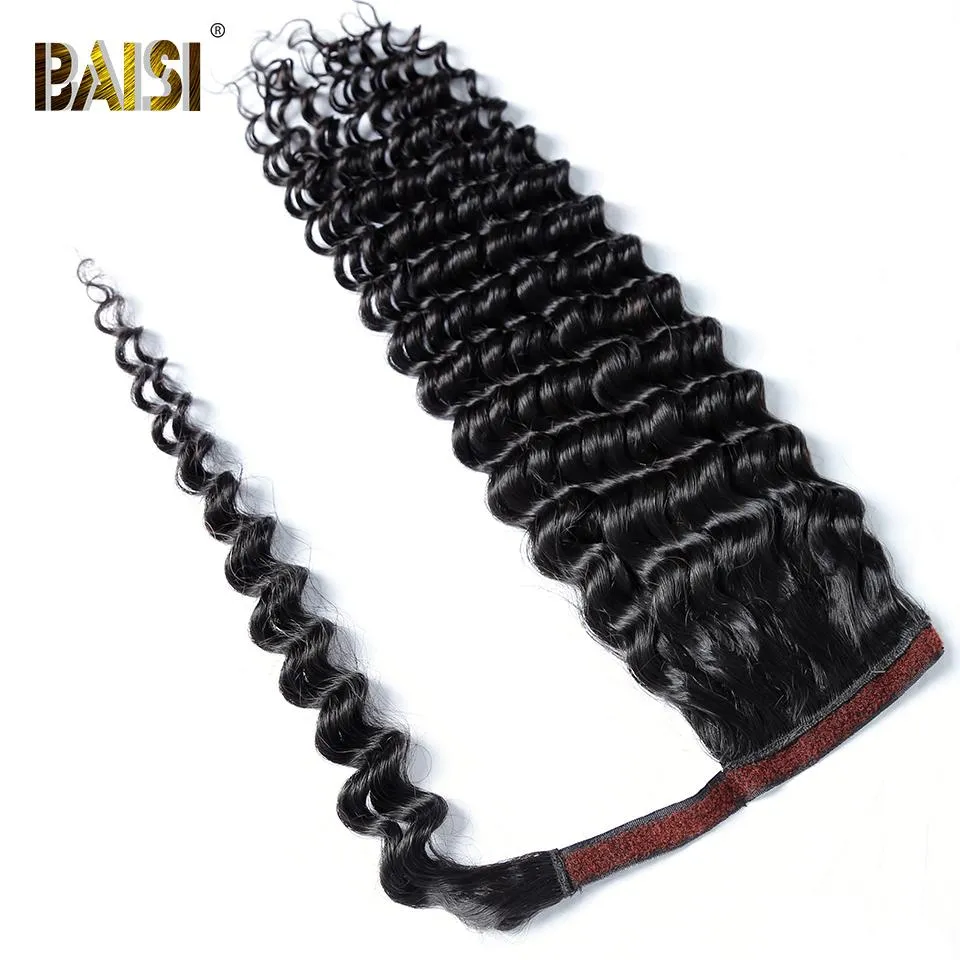 BAISI Ponytail Clip In Human Hair Extensions For Black Women
