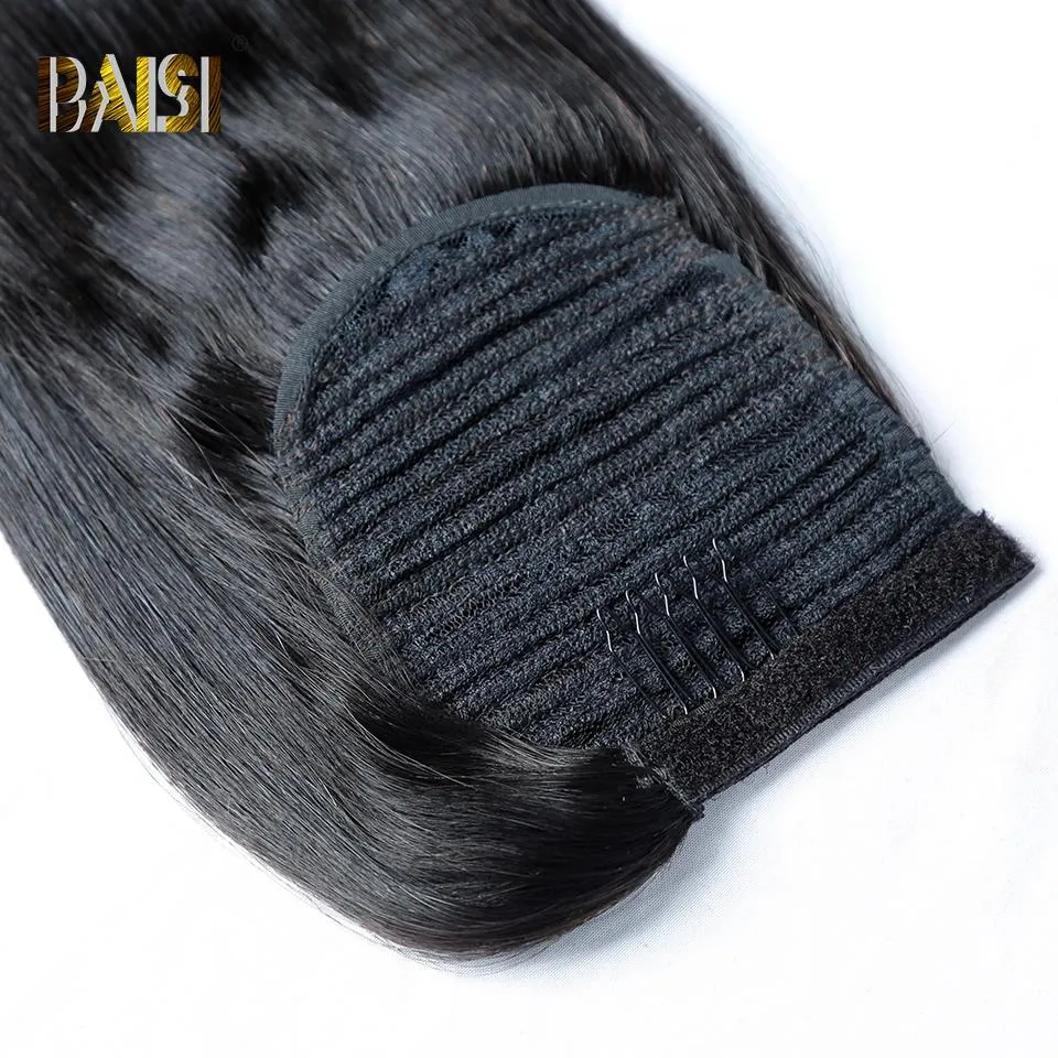 BAISI Ponytail Clip In Human Hair Extensions For Black Women