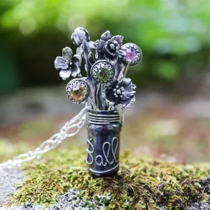 Ball Jar Bouquet or Vase Bouquet Necklace