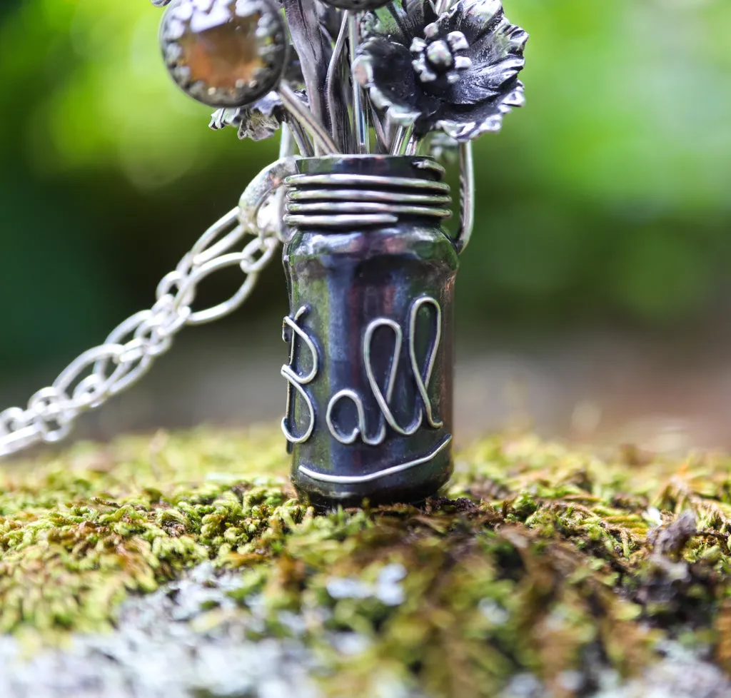 Ball Jar Bouquet or Vase Bouquet Necklace