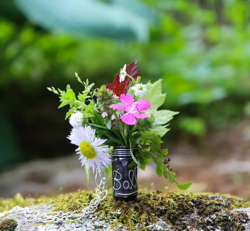 Ball Jar Bouquet or Vase Bouquet Necklace