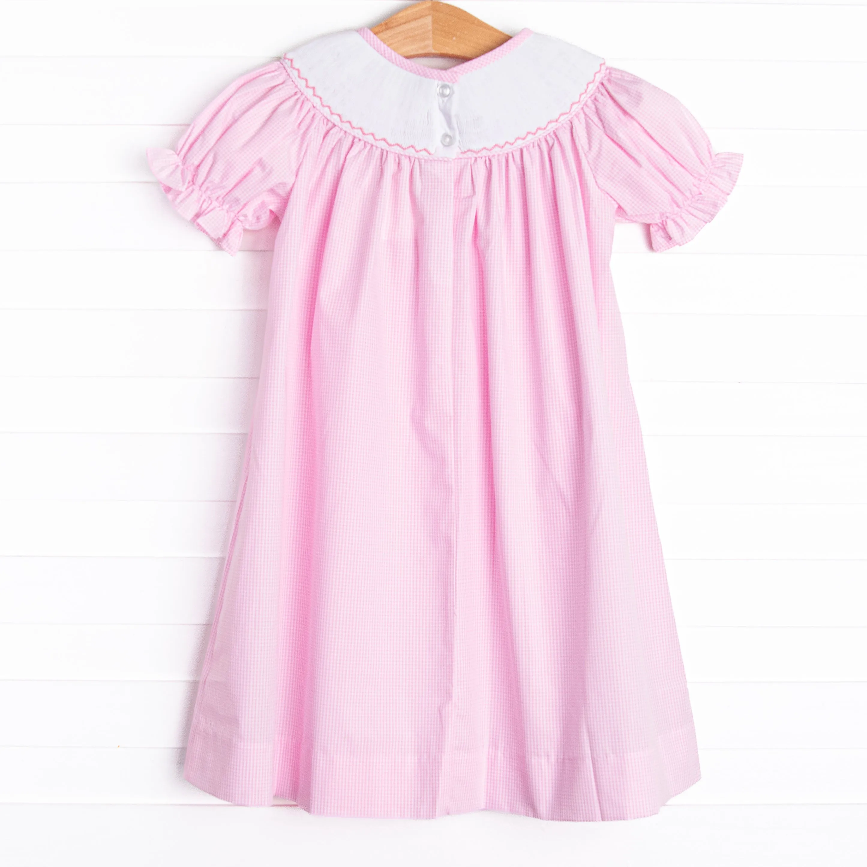 Beauty and Bows Smocked Dress, Pink