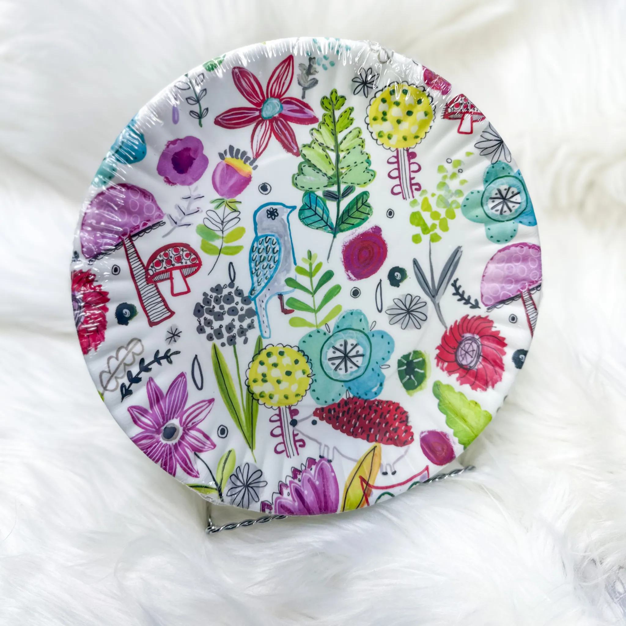Bird & Nature Scene Melamine Plates | Set of 4