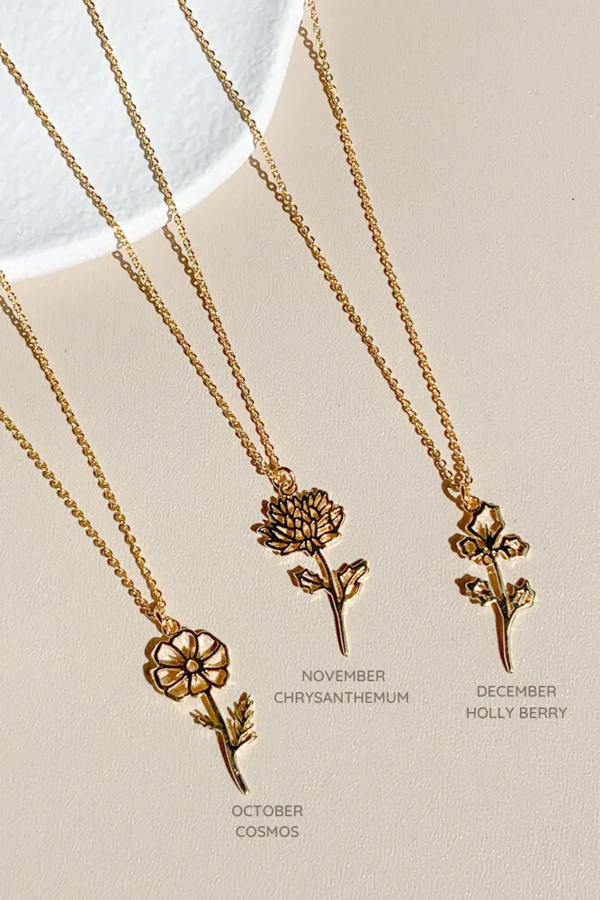 Birth Flower Necklace