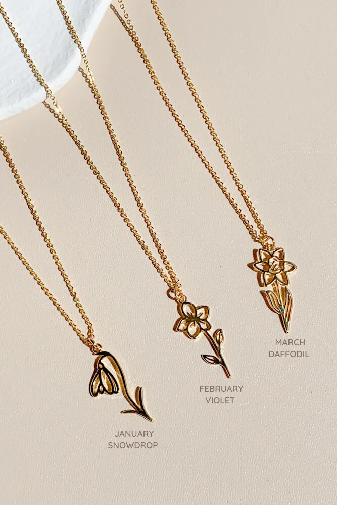 Birth Flower Necklace